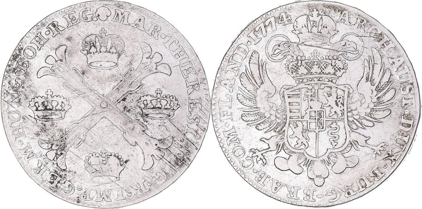 AUSTRIAN NETHERLANDS Kronenthaler 1774 (B) Münze, Maria Theresa ...