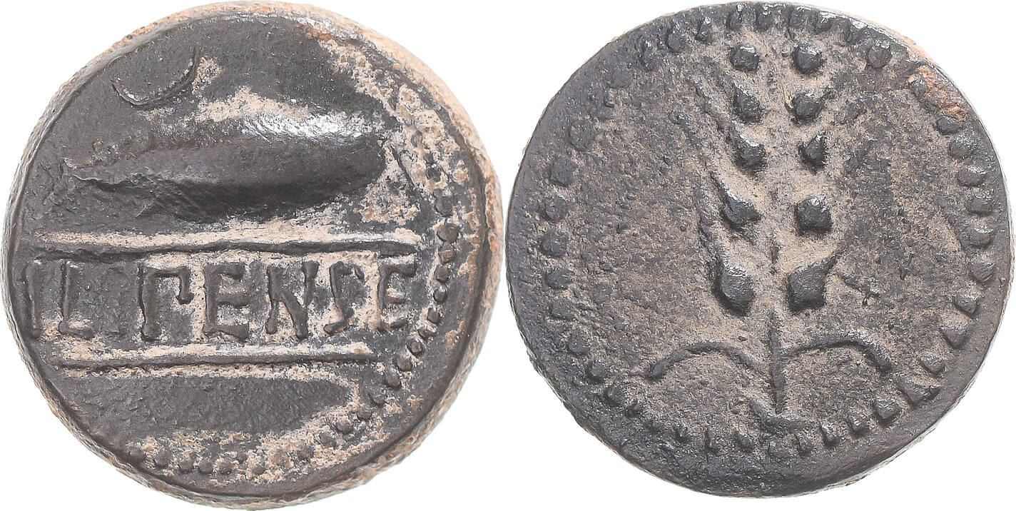 Quadrans ca. 50 BC Alcala del Rio Münze, Spain, Alcala del Rio ...