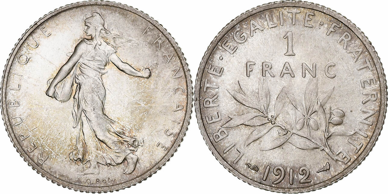 Frankreich Franc 1912 Paris Semeuse, Paris, UNZ, Silber, KM844.1