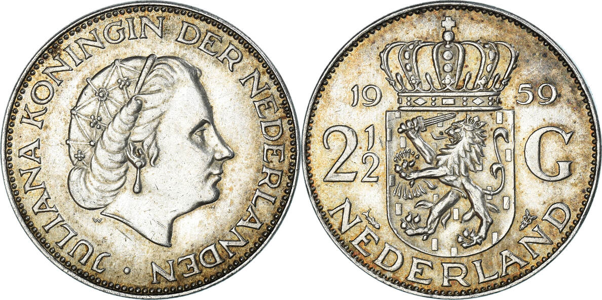Niederlande 2 1 2 Gulden 1959 M nze Juliana SS Silber KM 185 MA niederlande-2-1-2-gulden-1959-m-nze-juliana-ss-silber-km-185-ma