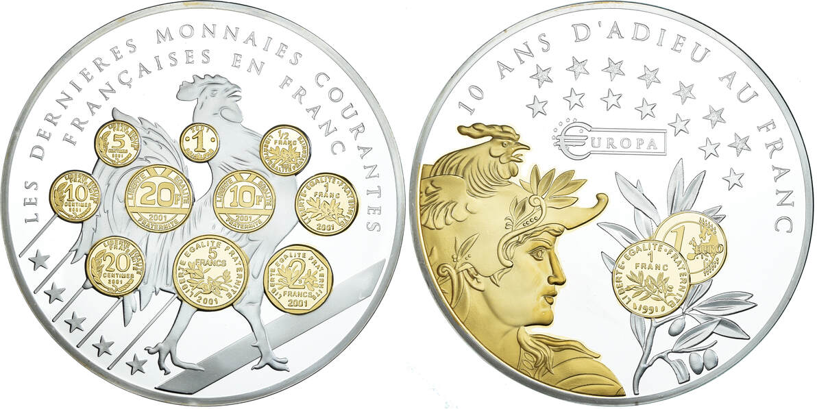 Grosse Médaille Europa Adieu Au Franc - 500 Francs Arc Triomphe 2016