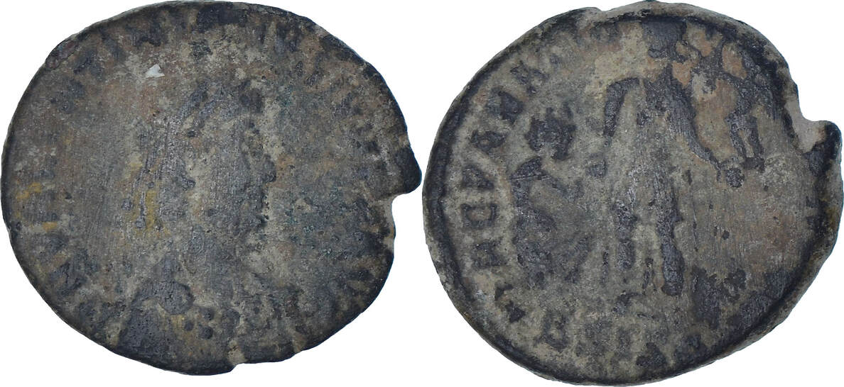 Monnaie Romaine - Valentinien I Follis - GLORIA ROMANORVM 367-375 - Siscia RIC 14a