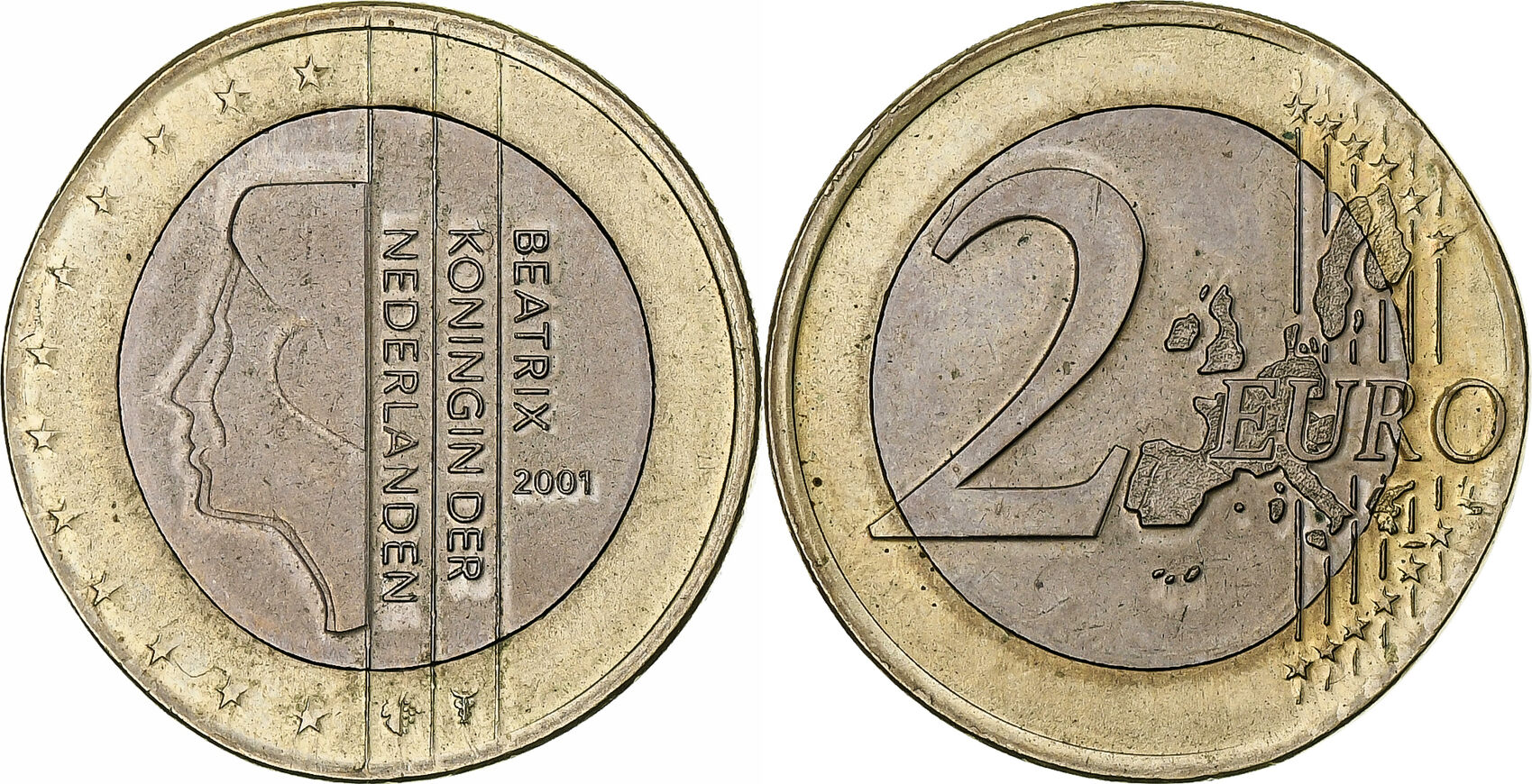 2 Euro Beatrix Königin Der Niederlande 2001 www.ma-shops.de