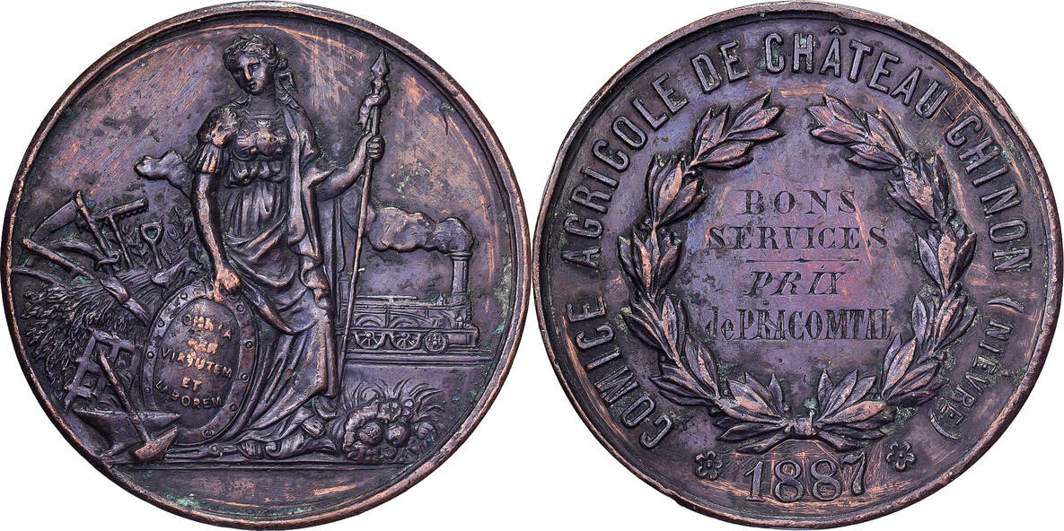 Médaille Comice Agricole Château-Chinon (Nièvre) – Bronze Argenté – N.d. – SUP