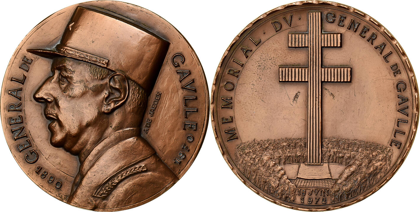 MÉDAILLE COMMÉMORATIVE GÉNÉRAL Charles de Gaulle, Bronze doré EUR 100