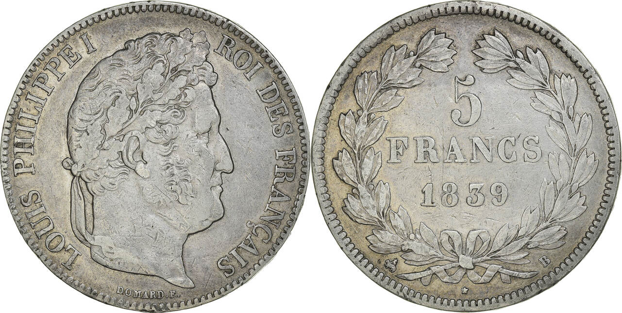 frankreich-5-francs-1839-b-m-nze-louis-philippe-rouen-ss-silber-km