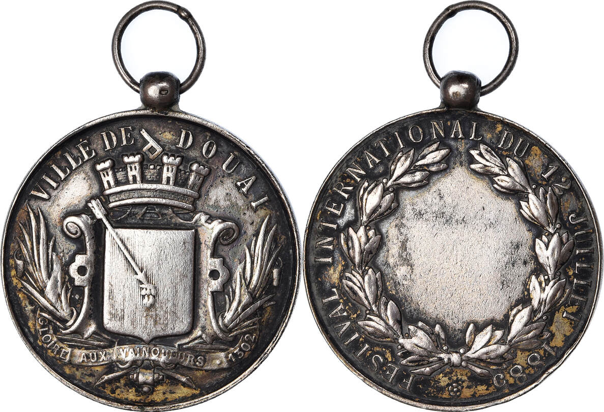 monnaies medailles lyon. concours musical international. 1894. médaille bronze doré