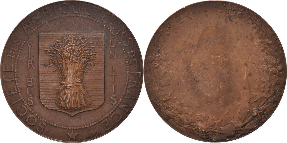 Frankreich Medaille Société des agriculteurs de France, Pillet, SS+, Bronze Frankreich Medaille Société des agriculteurs de France, Pillet, SS+, Bronze