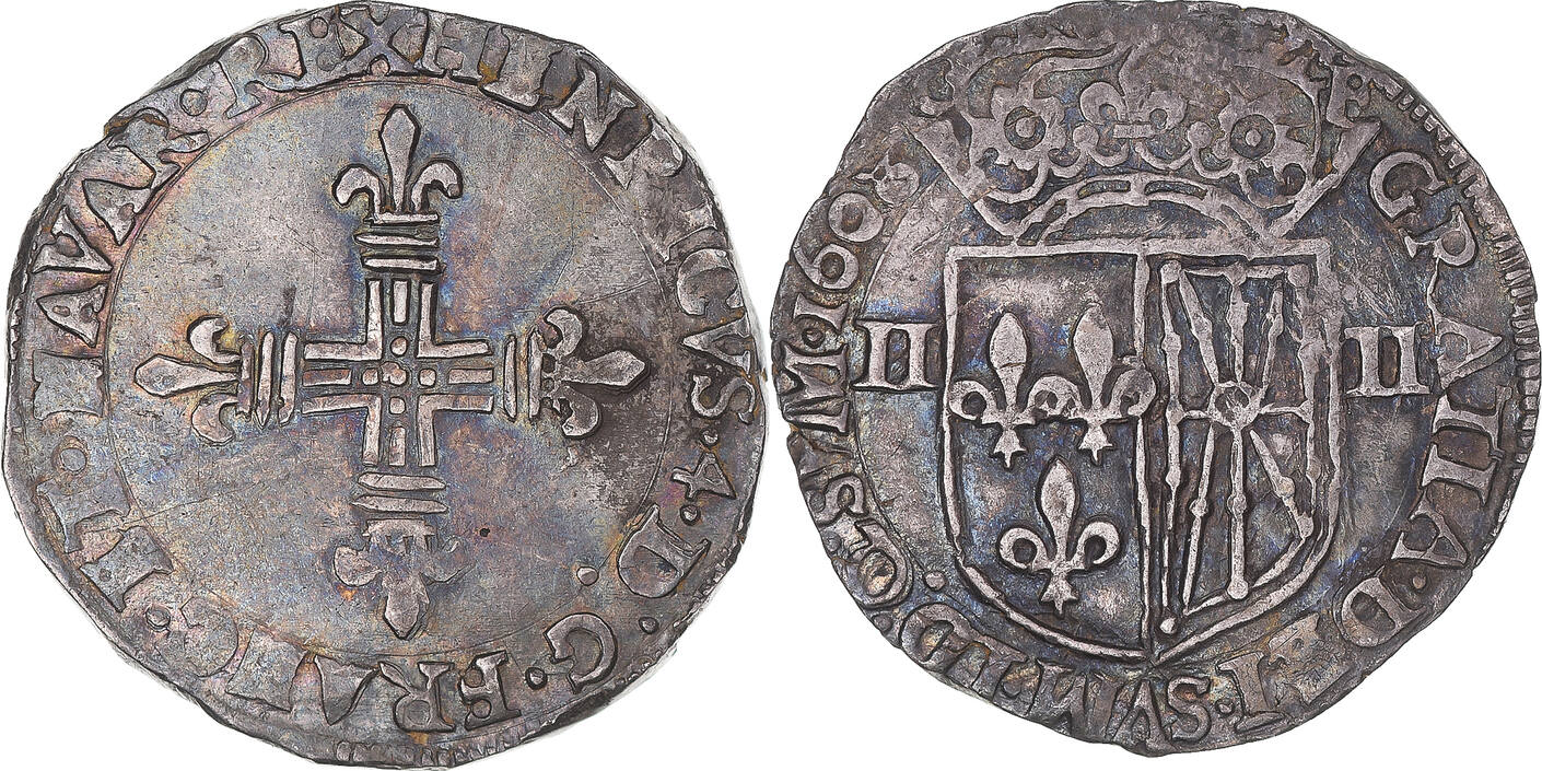 Ancienne Médaille Française Blason Royal (Navarre ?) En Étain - Avant 1800 - TTB