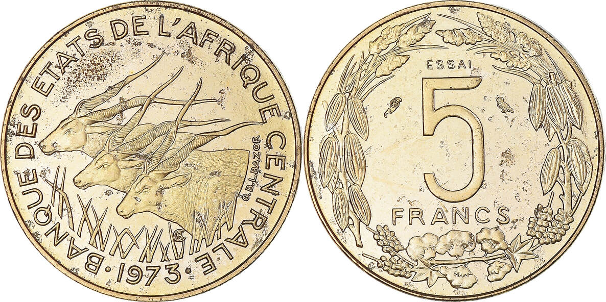 Zentralafrikanische Staaten 5 Francs 1973 Monnaie de Paris Münze