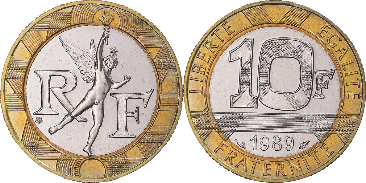 Frankreich 10 Francs 1989 Monnaie de Paris Münze, Génie, Monnaie de