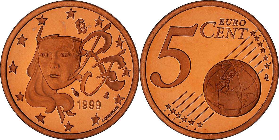 5 Cent 1999 Frankreich Fehlpragung Erkennen