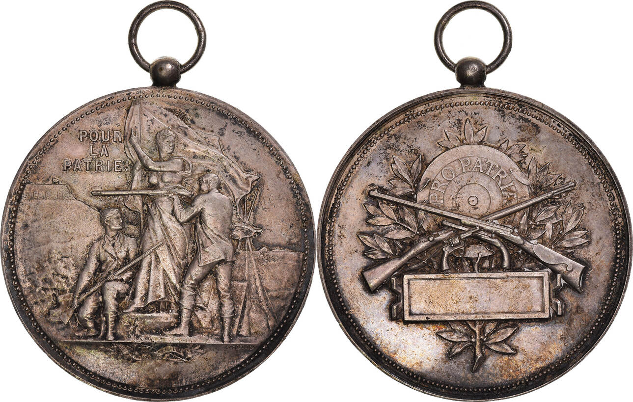 Frankreich Medaille Tir, Pour la Patrie, Vernon, SS+, Maillechort MA