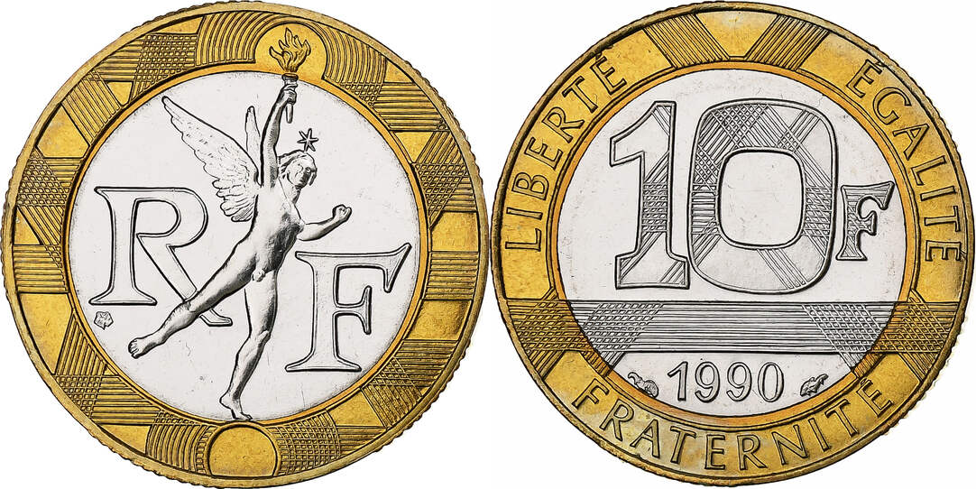 Frankreich 10 Francs 1990 Paris Génie, Paris, FDC, Bi-Metallic, STGL