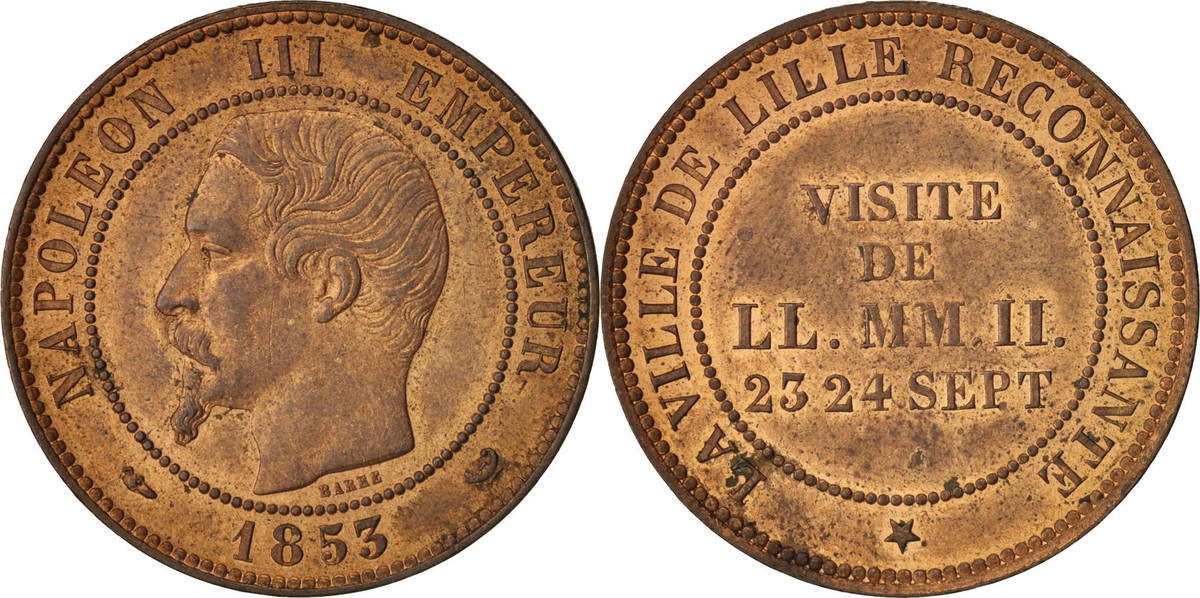 Frankreich betaalpenning 1853 Token, Chamber of Commerce, Visite de