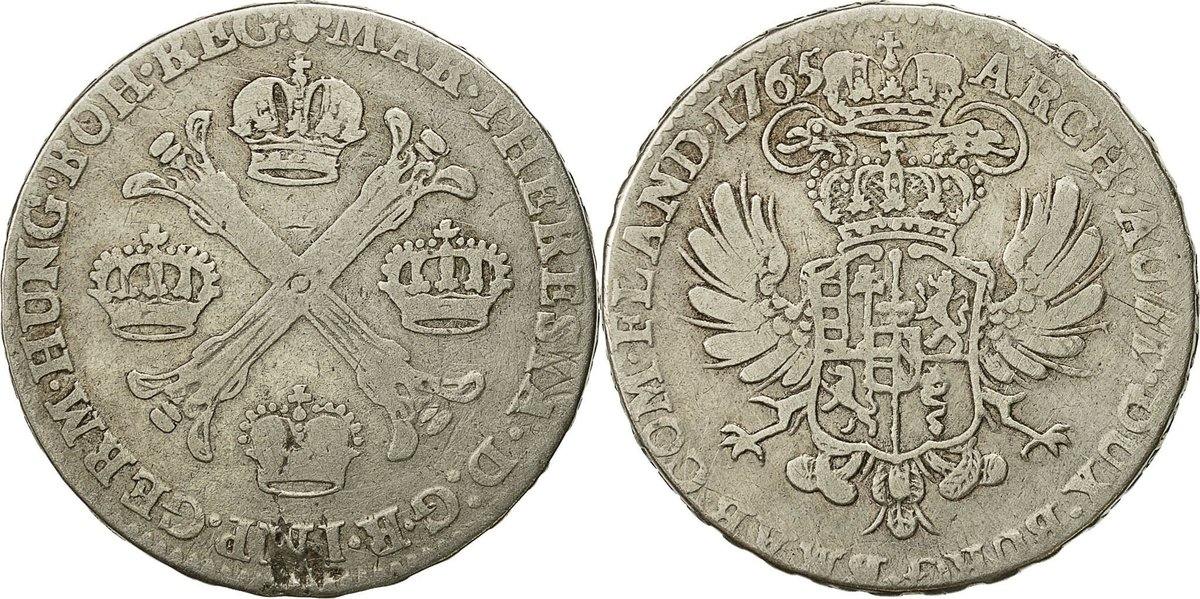 AUSTRIAN NETHERLANDS 1/2 Kronenthaler 1765 (B) Münze, Maria Theresa ...