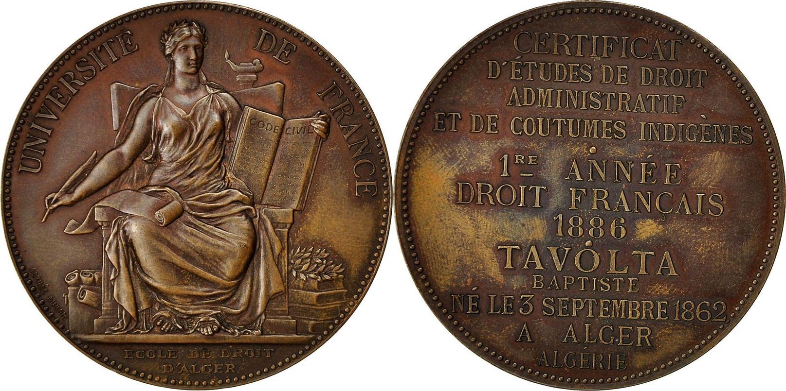 MEDAILLE EXPOSITION AGRICOLE DE 1890 PERPIGNAN en bronze argenté signée
