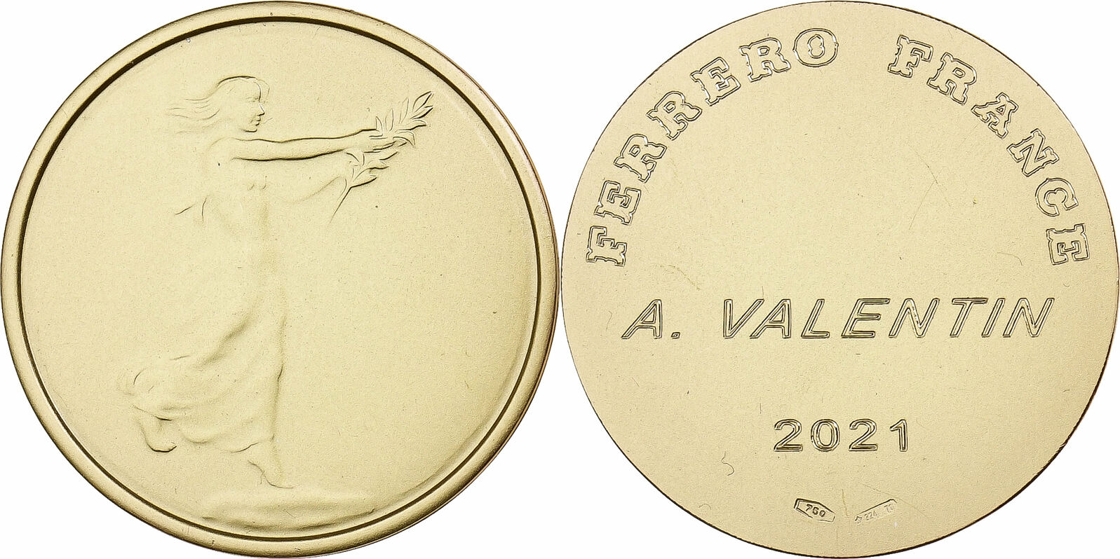 Frankreich Medaille 2021 Société Ferrero France, Gold, UNZ | MA-Shops
