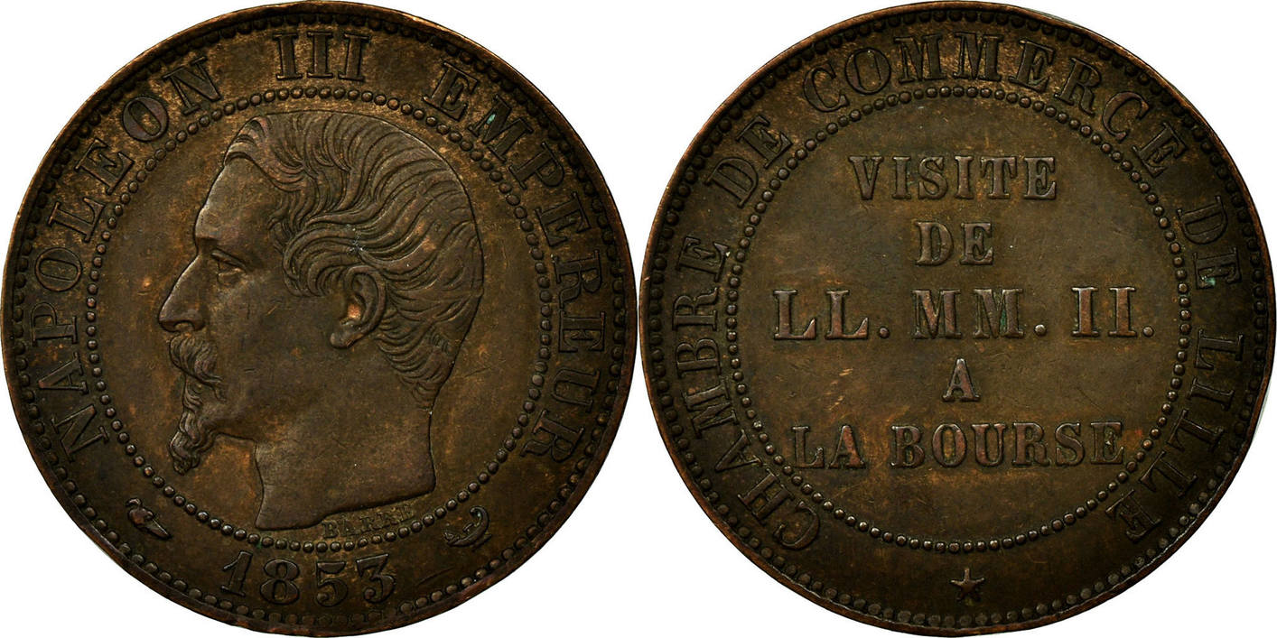 Frankreich betaalpenning 1853 Token, Chamber of Commerce, Visite de