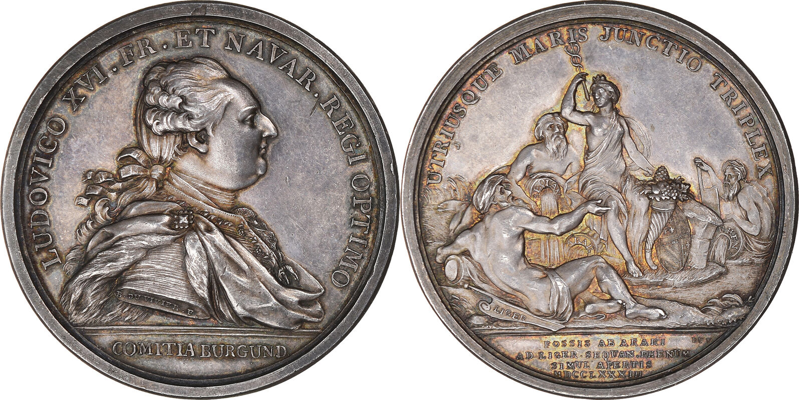 Frankreich Medaille Louis Xvi Canal Du Centre History Duvivier