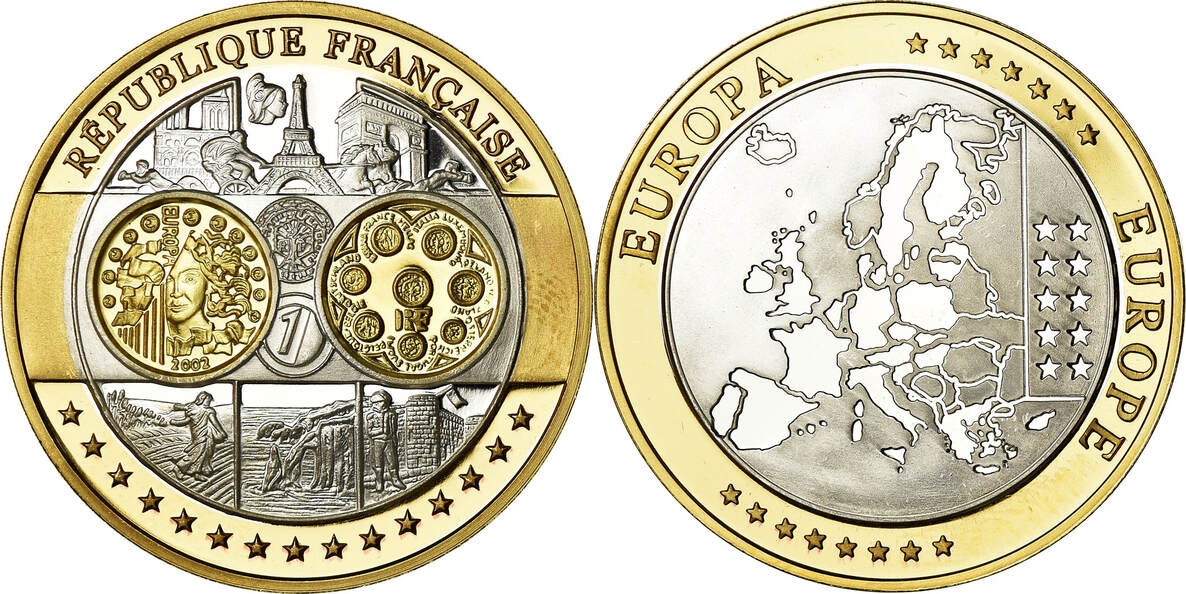 MÉDAILLE EN ARGENT Massif Signé Alphée Dubois République Française EUR