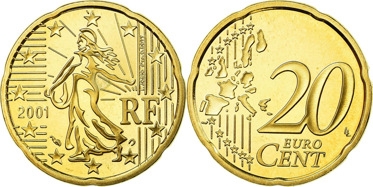Frankreich 20 Euro Cent 2001 Paris Proof STGL Messing KM 1286 MA Shops frankreich-20-euro-cent-2001-paris-proof-stgl-messing-km-1286-ma-shops