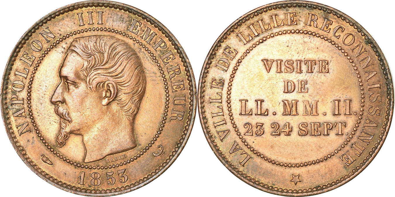Frankreich betaalpenning 1853 Token, Chamber of Commerce, Visite de
