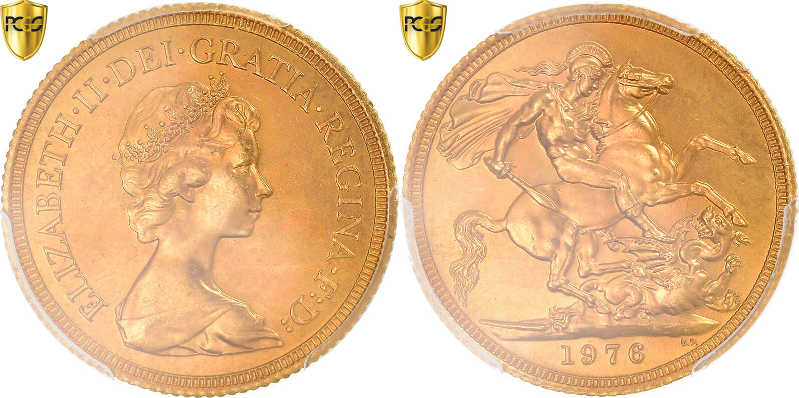 Großbritannien Sovereign 1976 Münze, Elizabeth II, PCGS, MS65, STGL ...