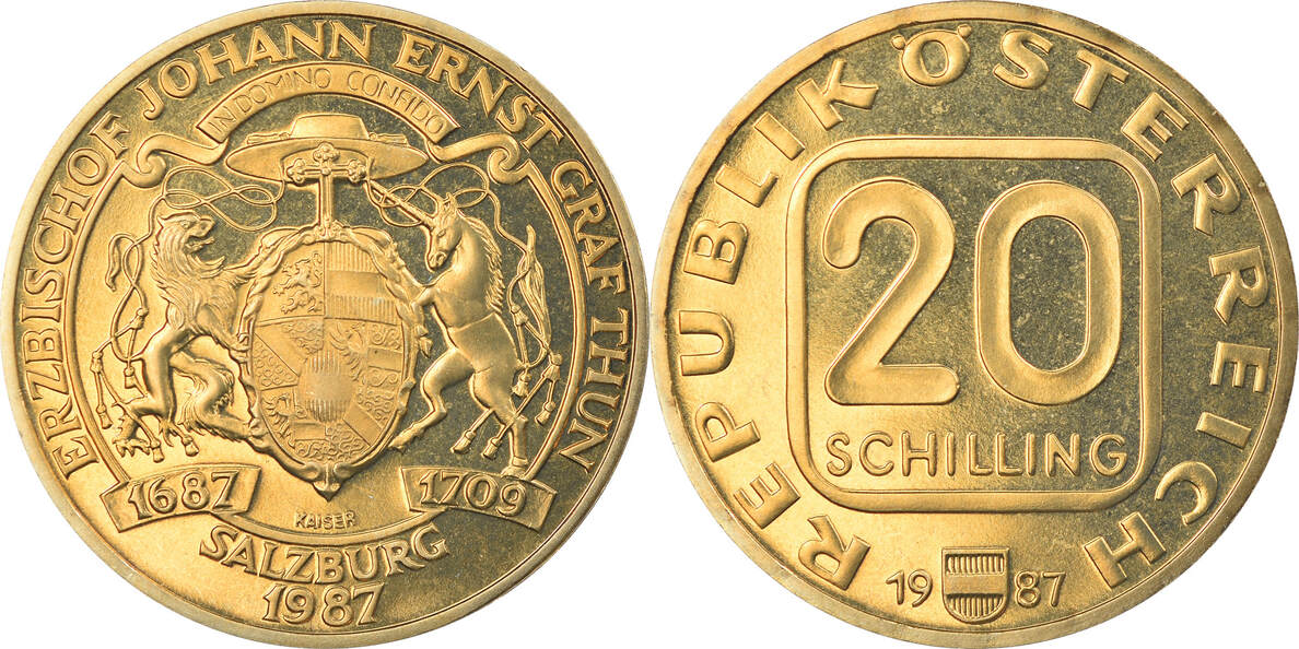 Österreich 20 Schilling 1987 Münze, Proof,