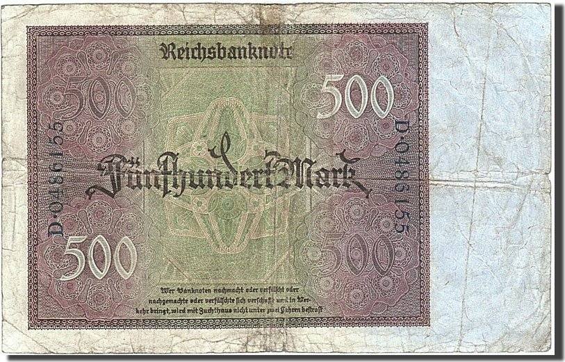 Deutschland 500 Mark 1922 Geldschein, 1922-03-27, KM:73, S | MA-Shops