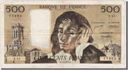 Frankreich 500 Francs Geldschein, 500 F 1968-1993 ''Pascal'' -
