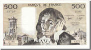 Frankreich 500 Francs Geldschein, 500 F 1968-1993 ''Pascal'' -