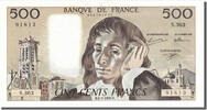 Frankreich 500 Francs Geldschein, 500 F 1968-1993 ''Pascal'' -