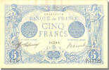 Frankreich 5 Francs France, 5 F 1912-1917 ''Bleu'', KM #70, 1916-05-06,. -