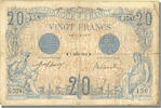 Frankreich 20 Francs France, 20 F 1905-1913 ''Bleu'', KM #68b, 1913-01-09,... -