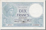 Frankreich 10 Francs Geldschein, 10 F 1916-1942 ''Minerve'', 1941-06-19 -