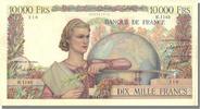 Frankreich 10,000 Francs Geldschein, 10 000 F 1945-1956 ''Génie Français'' -