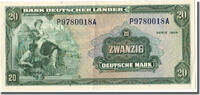 Bundesrepublik Deutschland 20 Deutsche Mark Geldschein, 1949-08-22, UNZ- -
