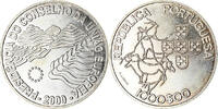 Portugal 1000 Escudos 2000 Münze, Council of the EU, VZ+, Silber, KM:724