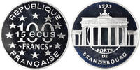 Frankreich 100 Francs-15 Ecus Münze, Monnaie de Paris, Porte de Brandebourg -