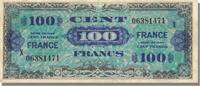 Frankreich 100 Francs Geldschein, 1945 Verso France, 1945-06-04, SS+ -