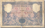 Frankreich 100 Francs Geldschein, 1 000 F 1889-1926 ''Bleu et Rose'' -