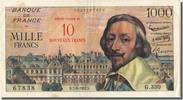 Frankreich 10 Nouveaux Francs on 1000 Francs Geldschein, 1955-1959 Overprinted -