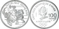 Frankreich 100 Francs Münze, UNZ+, Silber, KM:993 -