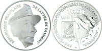 Frankreich 100 Francs Münze, UNZ+, Silber, KM:1044 -