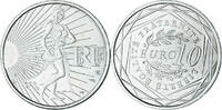Frankreich 10 Euro Semeuse, UNZ+, Silber, KM:1580 -
