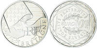 Frankreich 10 Euro Bretagne, UNZ+, Silber -