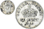Frankreich 50 Centimes Münze, Napoleon III, Napoléon III, Strasbourg -