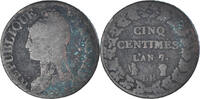Frankreich 5 Centimes Münze, Dupré, Strasbourg, S, Bronze, KM:640.4 -