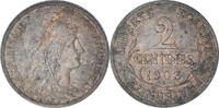 Frankreich 2 Centimes Münze, Dupuis, Paris, VZ, Bronze, KM:841 -